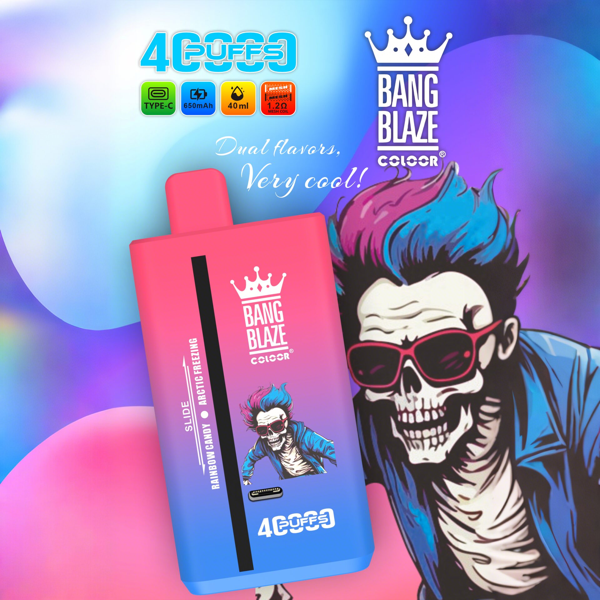 c Puffs 2% 3% 5% Nicotine Double Taste Disposable Vape