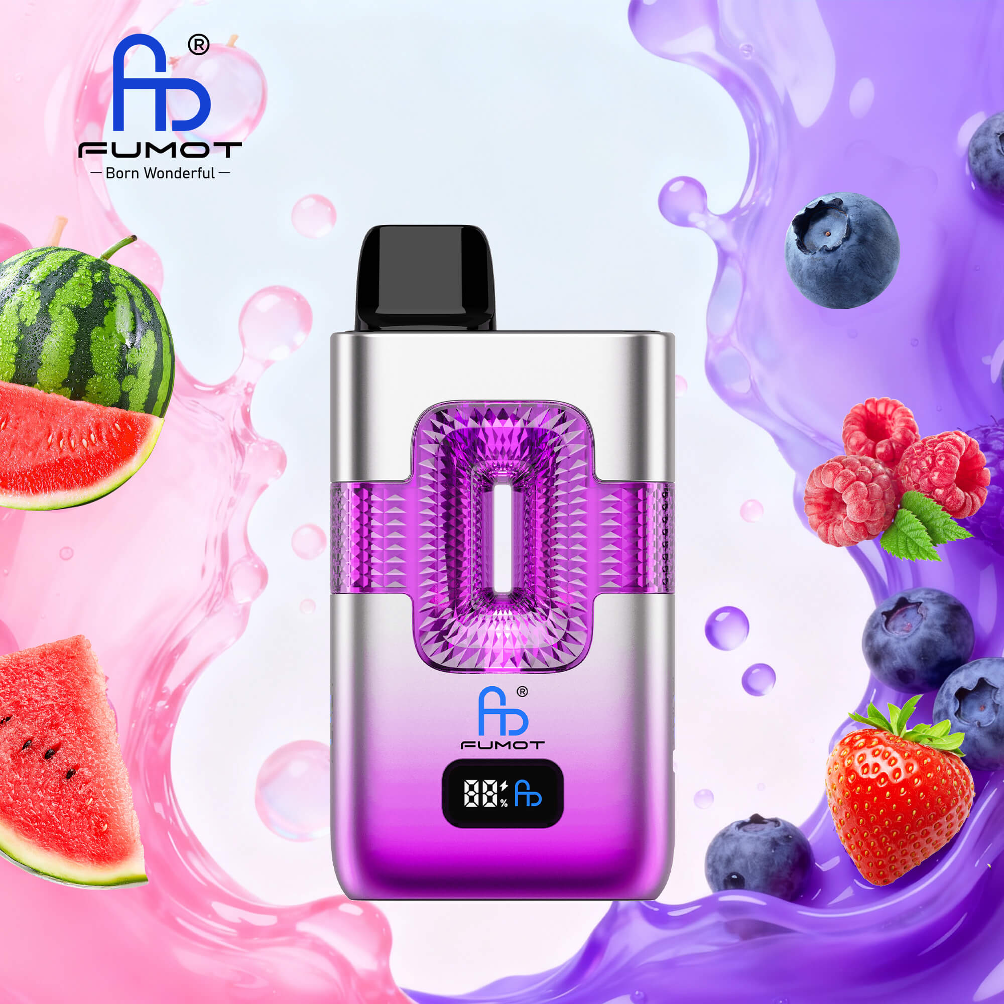 【New Arrive】Fumot RANDM ECO 2in1 50000 50K Puffs Double Flavors Smart Display Original Rechargeable Disposable Vape