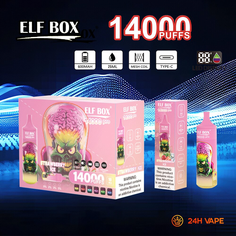 ELF BOX RGB 14000 Pro Original LED Display Edition 14000 Puffs Disposable Vape Pen(Box of 10)