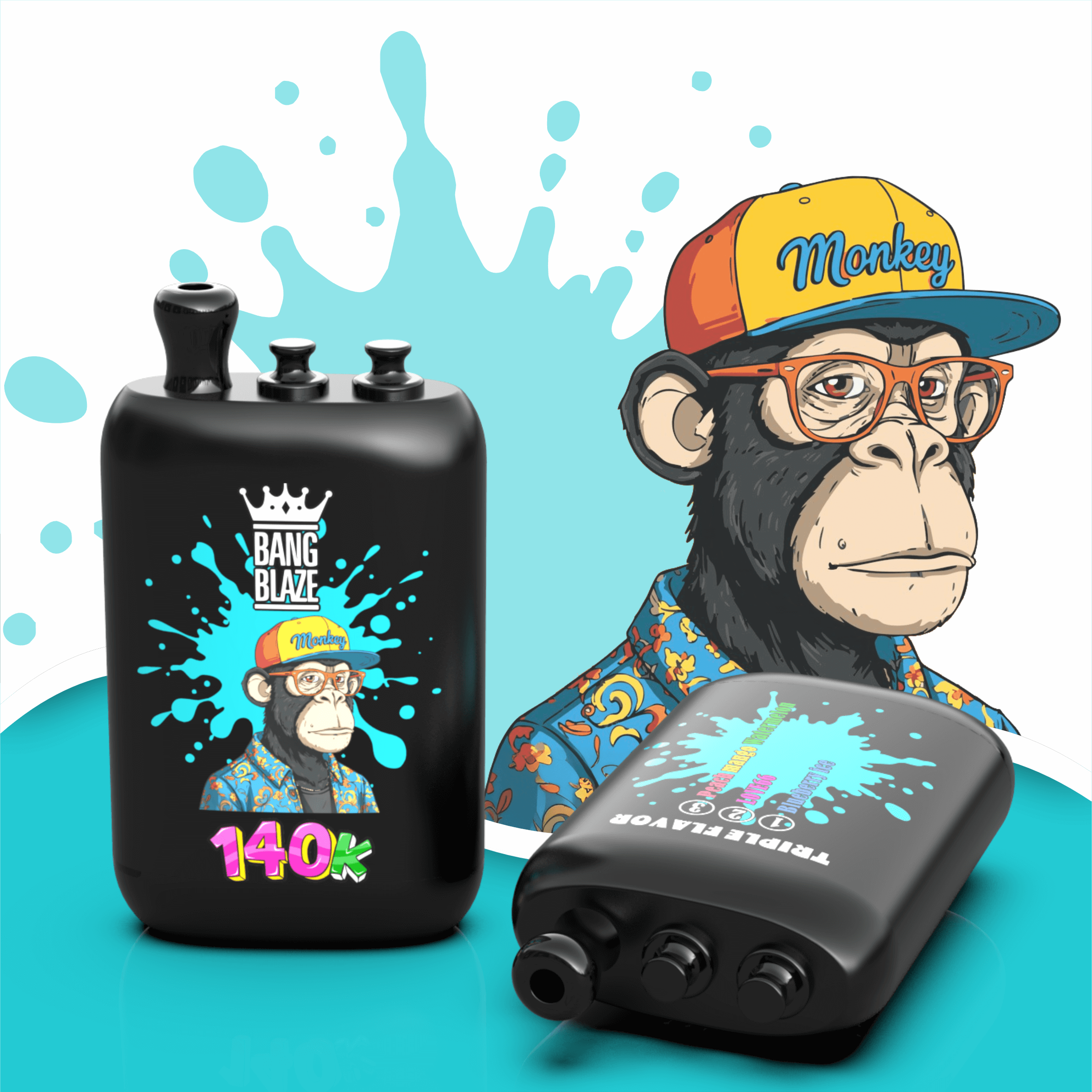 【New Arrive】Bang Blaze 140000 140K Puffs 3 in 1 Flavors Original Rechargeable Disposable Vape