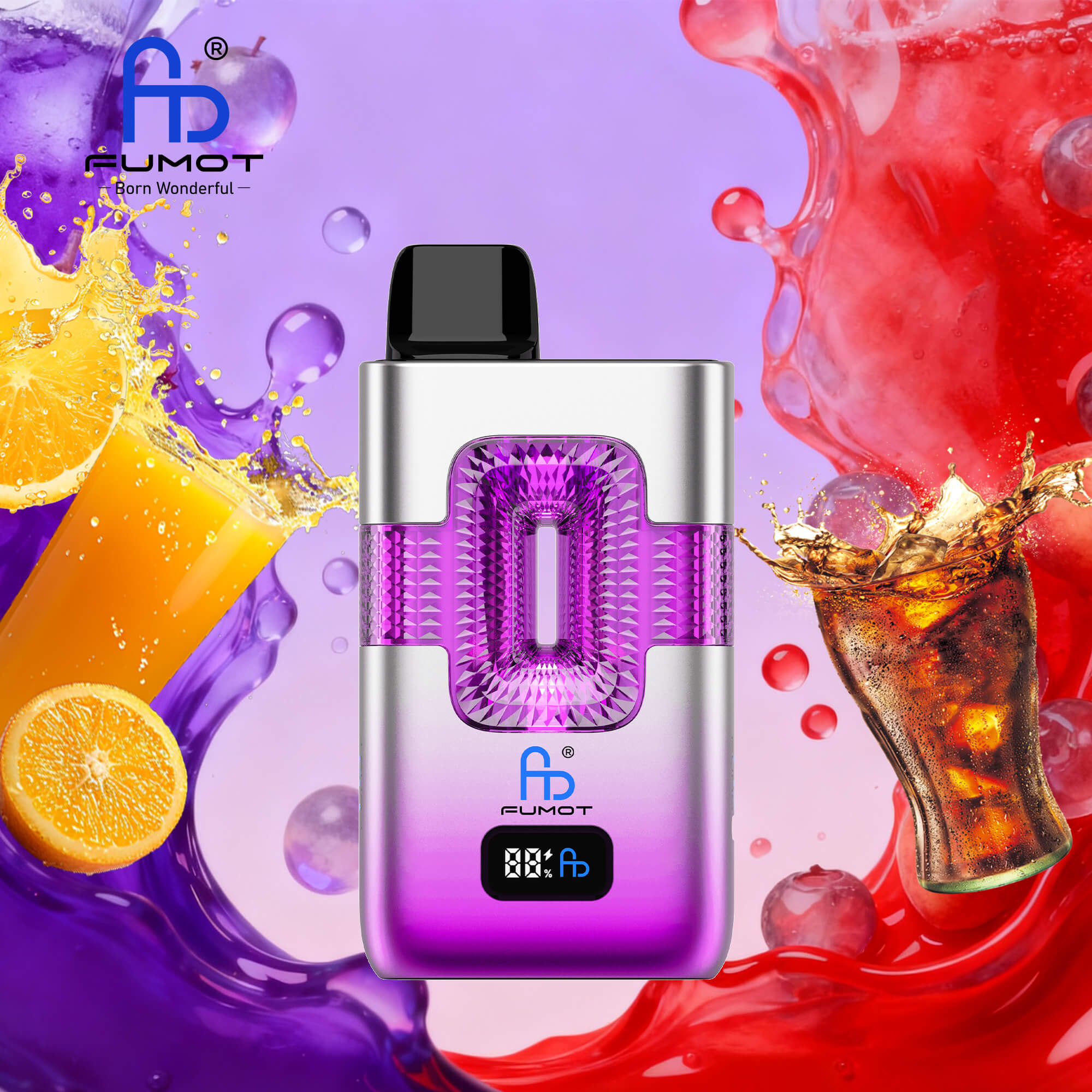 【New Arrive】Fumot RANDM ECO 2in1 50000 50K Puffs Double Flavors Smart Display Original Rechargeable Disposable Vape