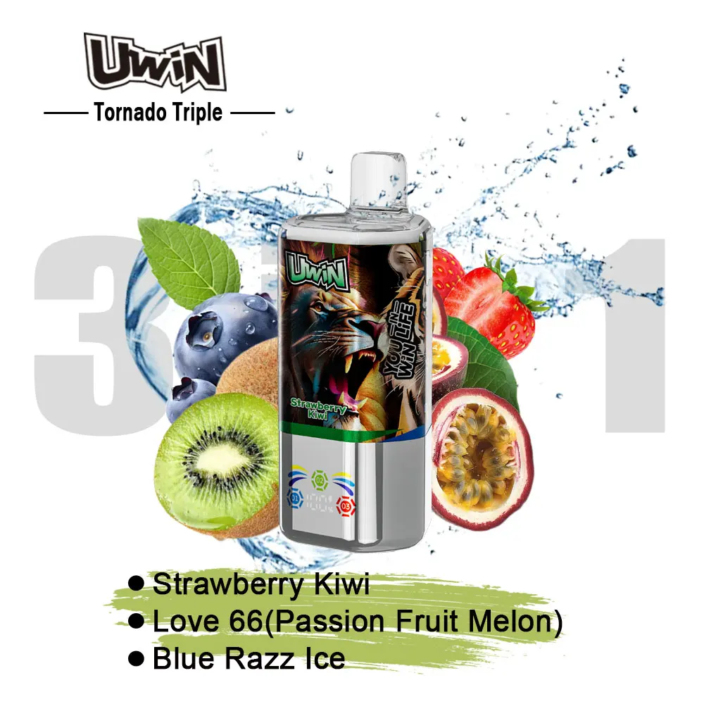 【New Arrive】Uwin Tornado Triple 60000 60K Puffs 3 in 1 Flavors Original Rechargeable LED Display Disposable Vape