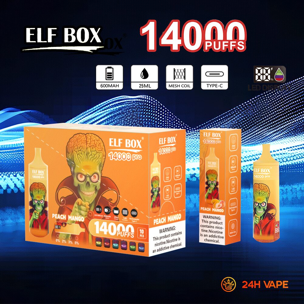 ELF BOX RGB 14000 Pro Original LED Display Edition 14000 Puffs Disposable Vape Pen(Box of 10)