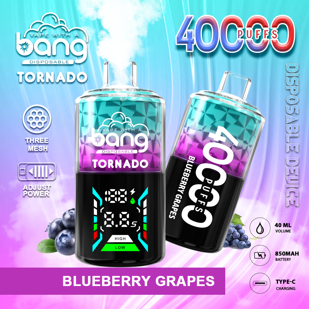 🔥【Hot Sale】Bang Tornado 40000 40K Puffs Large Smoke LED Display Disposable Vape