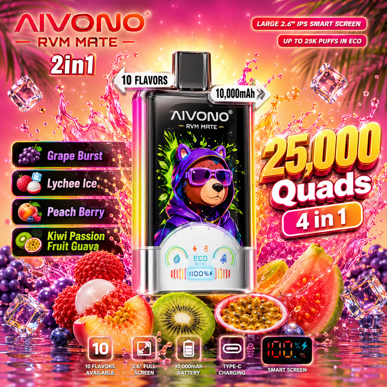 AIVONO AVN MATE 120K 120000 Puffs Disposable Vape 2 In 1