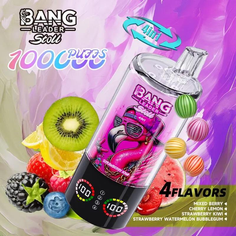 【New Arrive】Bang Leader Stoll 100K 100000 Puffs 4 in 1 Flavors & Quad Mesh Coil LED Display Disposable Vape