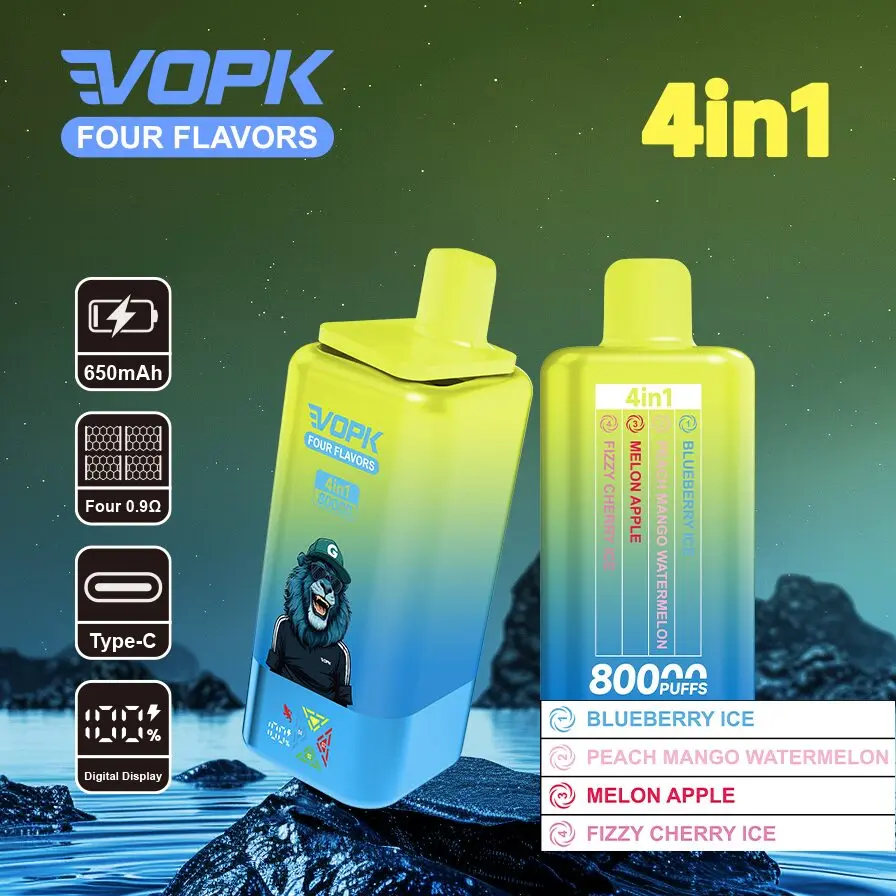 【New Arrive】Vopk Four Flavors 80000 80K Puffs 4 in 1 Flavors Newest Original Rechargeable LCD Display Disposable Vape