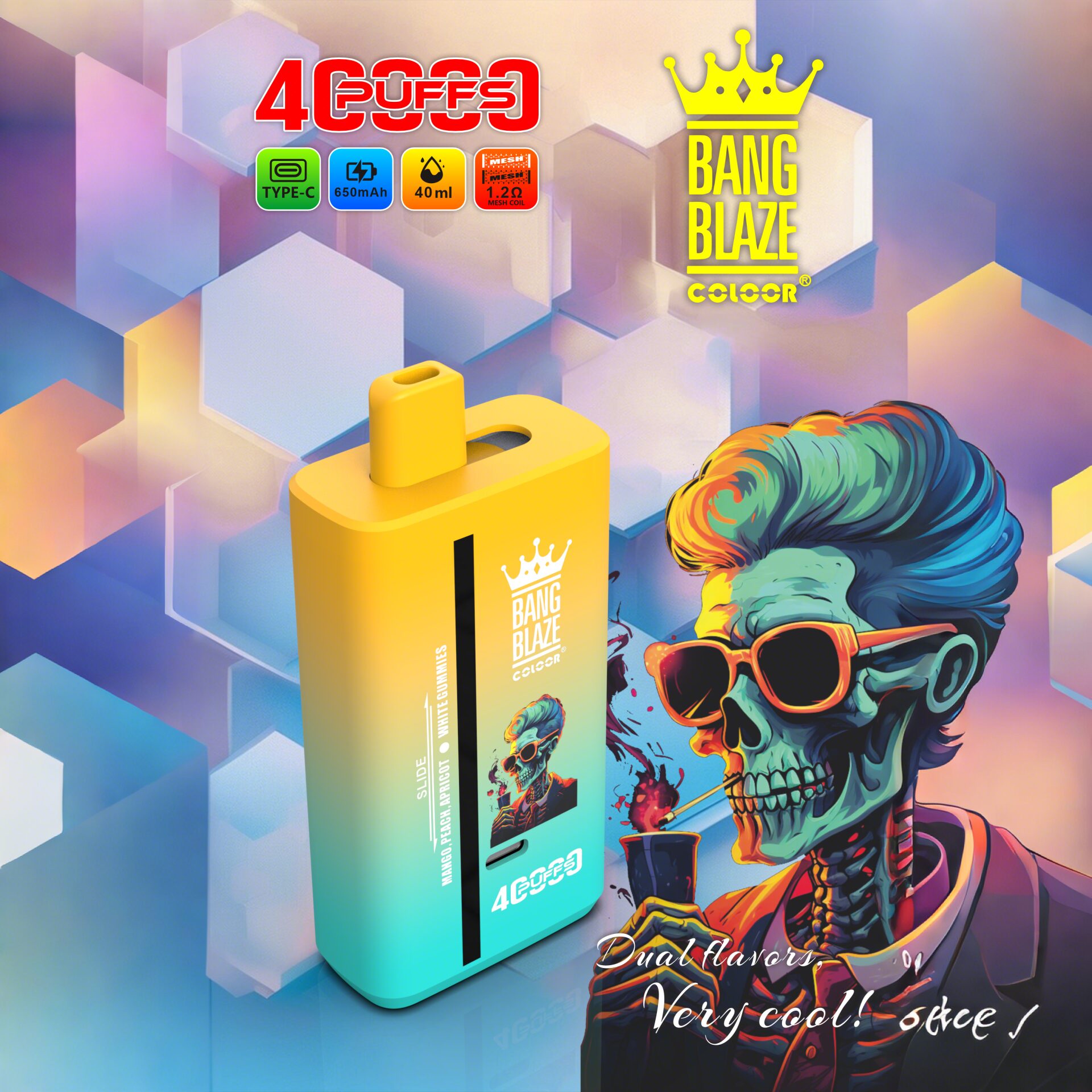 c Puffs 2% 3% 5% Nicotine Double Taste Disposable Vape