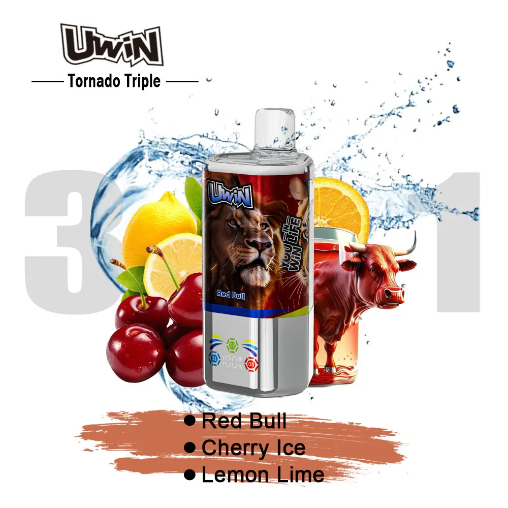 【New Arrive】Uwin Tornado Triple 60000 60K Puffs 3 in 1 Flavors Original Rechargeable LED Display Disposable Vape