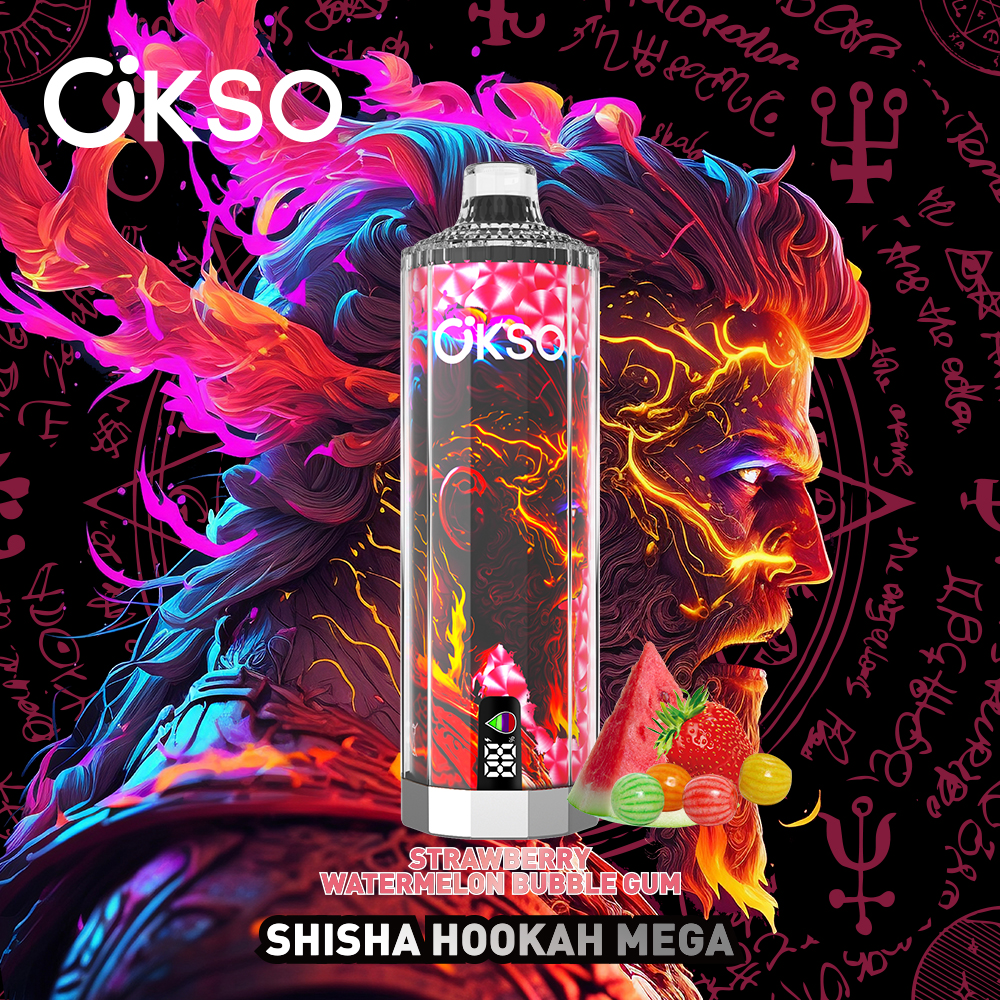 OKSO Shisha Hookah Mega 50000 50K Puffs Latest Original LED Display Disposable Vape Pen(Box of 10)
