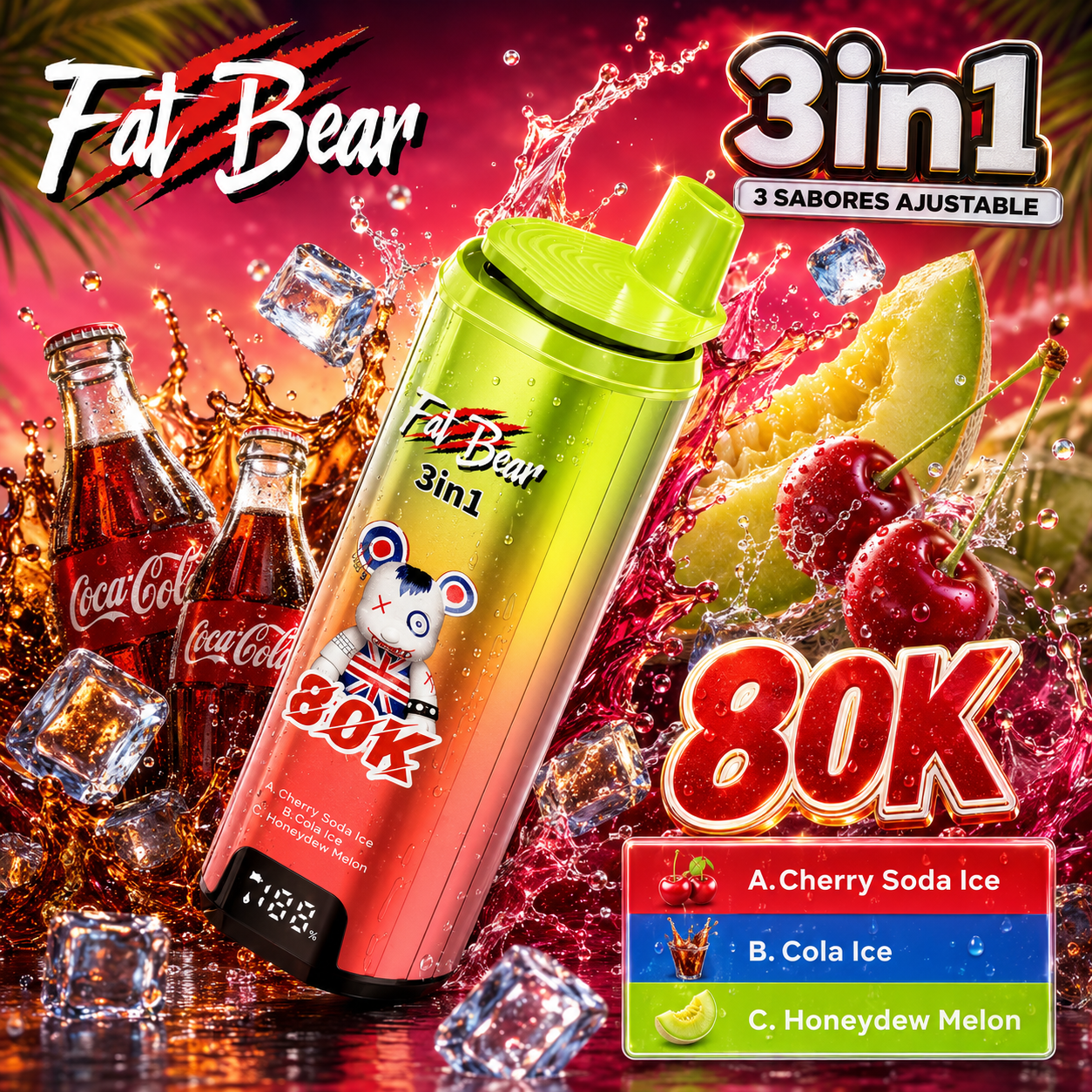 AIVONO AIM FAT BEAR 80000 80K Puffs Disposable Vape