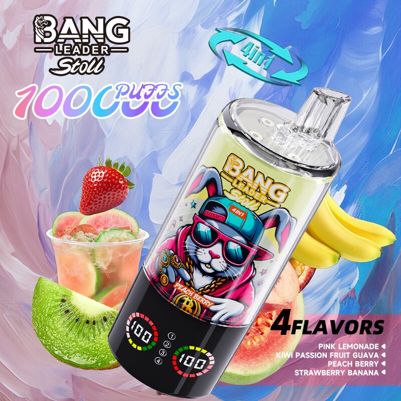 【New Arrive】Bang Leader Stoll 100K 100000 Puffs 4 in 1 Flavors & Quad Mesh Coil LED Display Disposable Vape