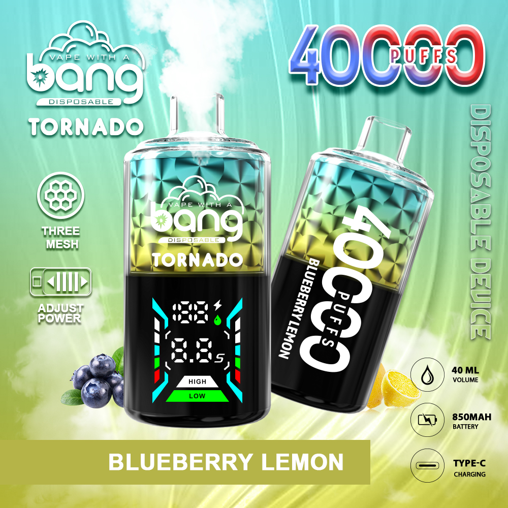 🔥【Hot Sale】Bang Tornado 40000 40K Puffs Large Smoke LED Display Disposable Vape