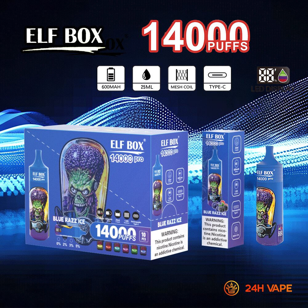 ELF BOX RGB 14000 Pro Original LED Display Edition 14000 Puffs Disposable Vape Pen(Box of 10)