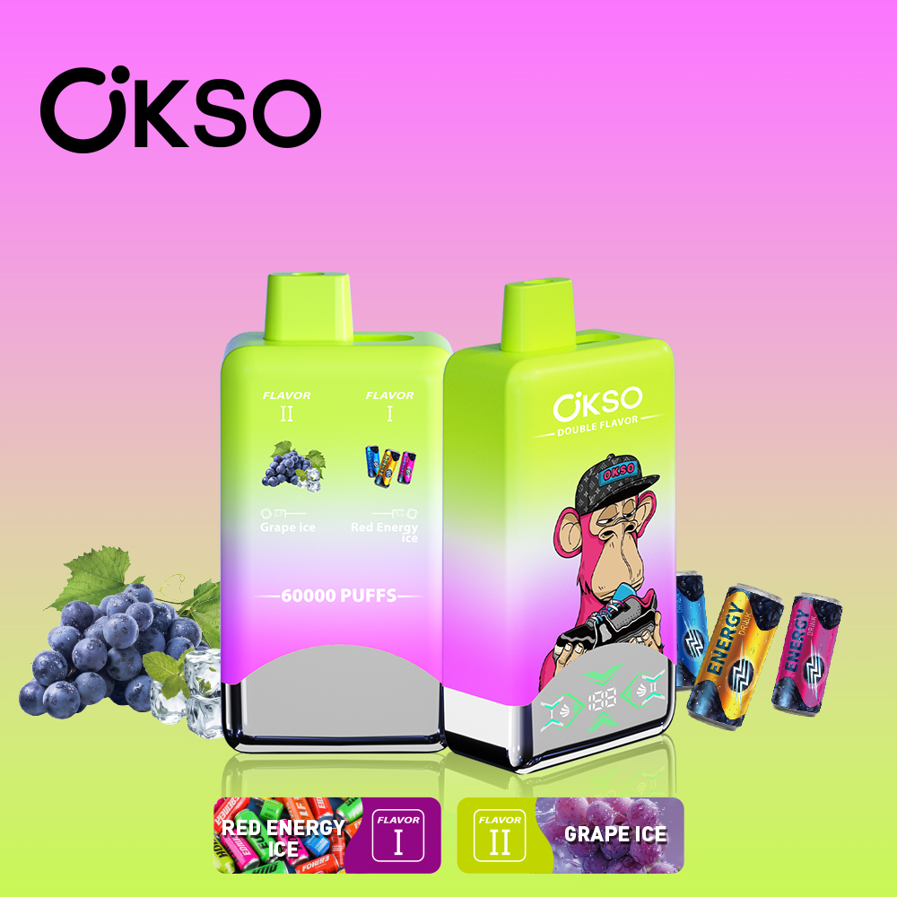 OKSO Double Flavor 60000 60K Puffs Double Taste LED Display Disposable Vape(Box of 10)