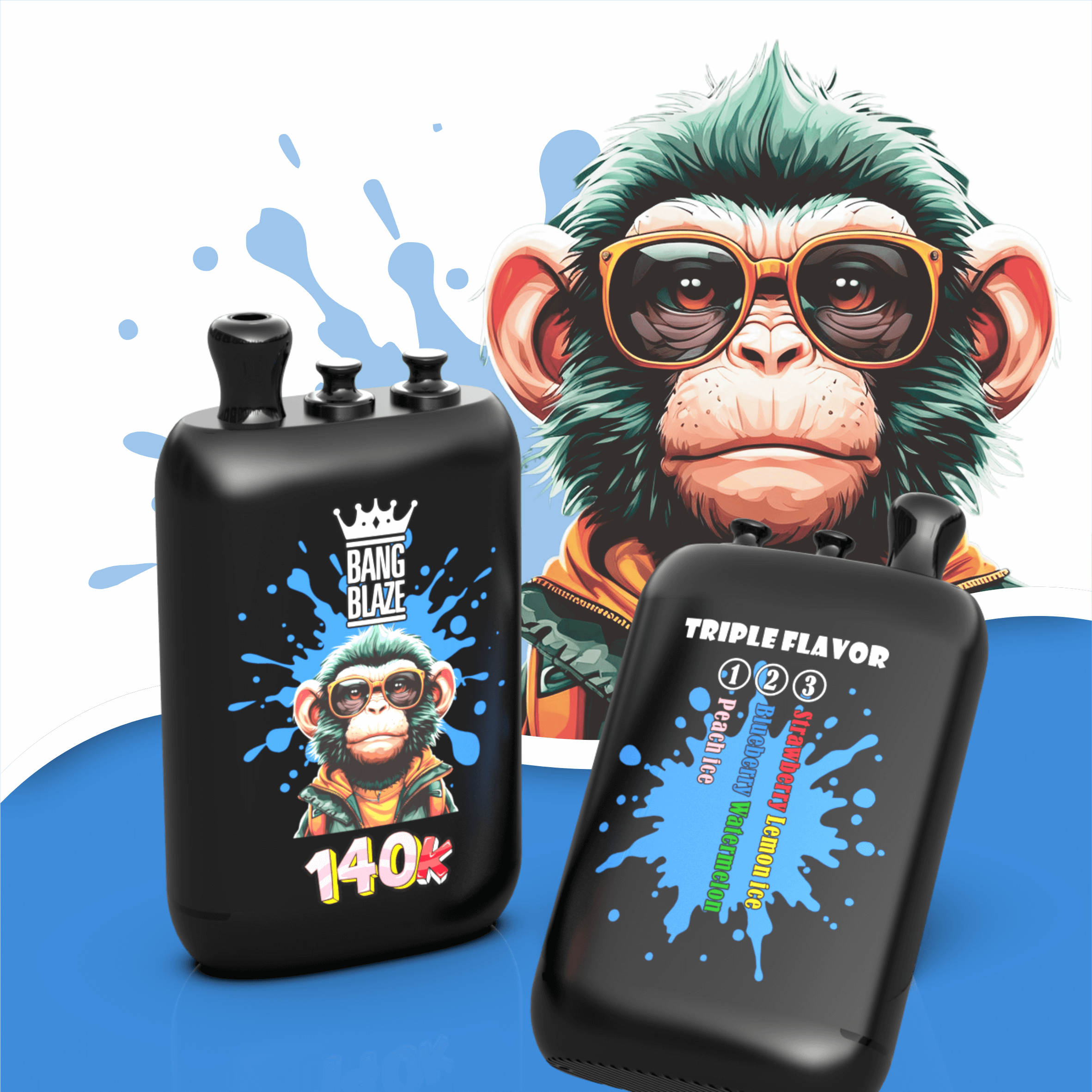【New Arrive】Bang Blaze 140000 140K Puffs 3 in 1 Flavors Original Rechargeable Disposable Vape