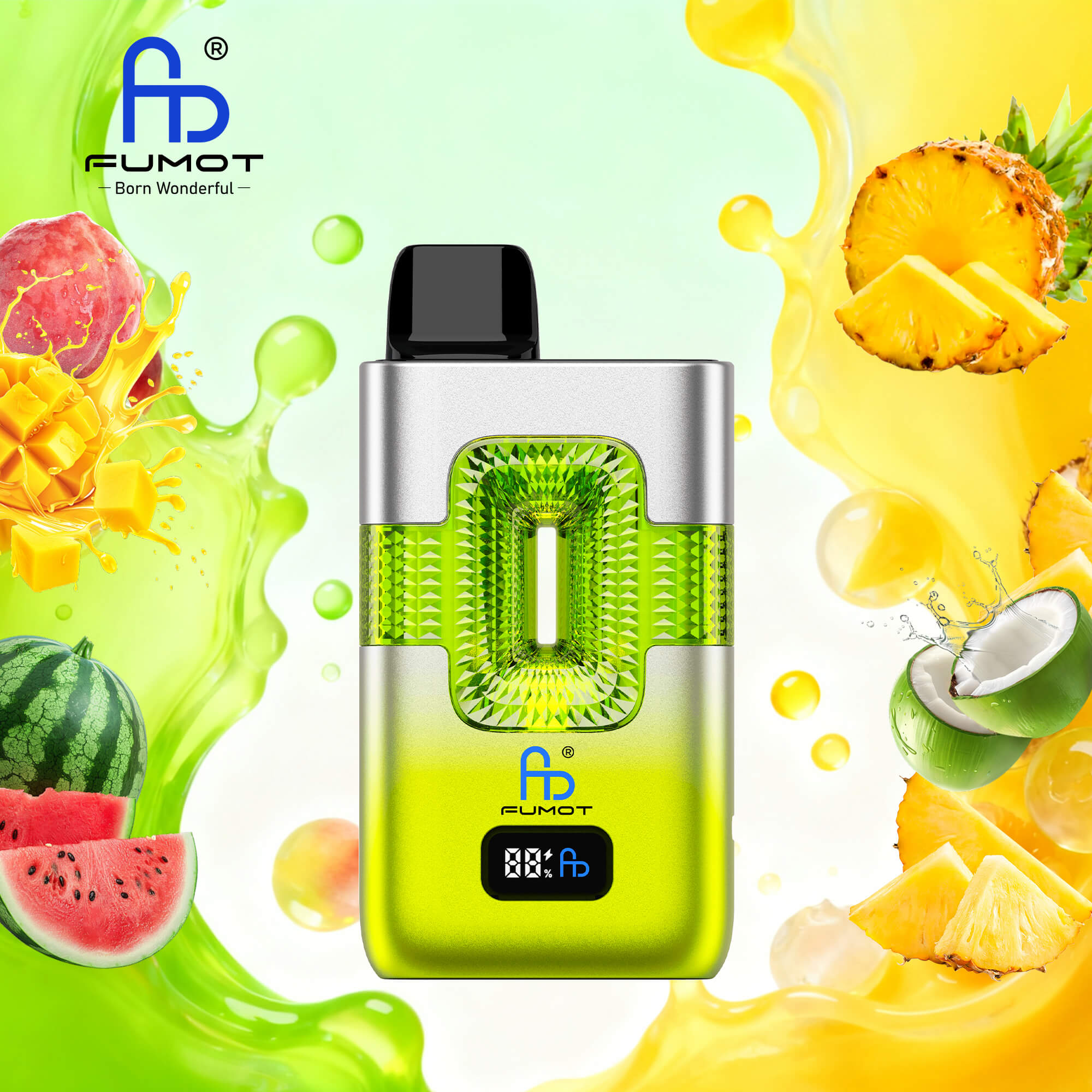 【New Arrive】Fumot RANDM ECO 2in1 50000 50K Puffs Double Flavors Smart Display Original Rechargeable Disposable Vape