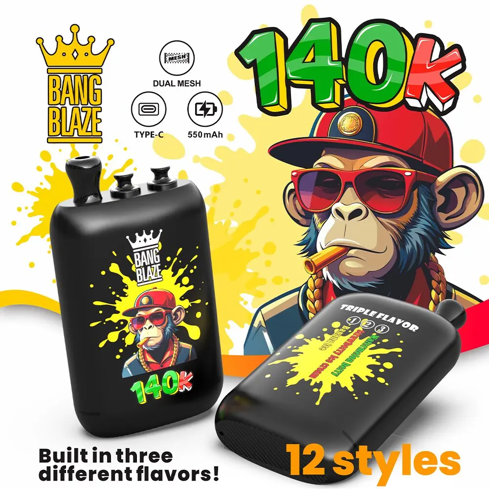 【New Arrive】Bang Blaze 140000 140K Puffs 3 in 1 Flavors Original Rechargeable Disposable Vape