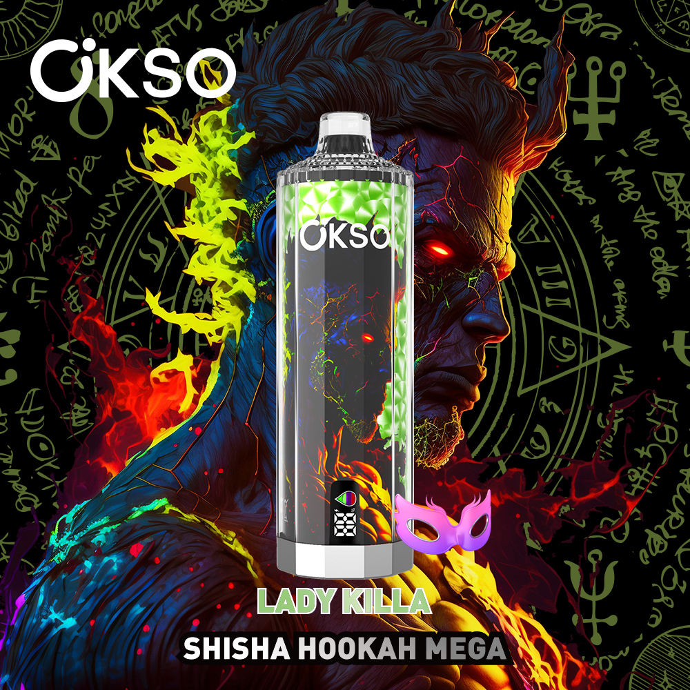 OKSO Shisha Hookah Mega 50000 50K Puffs Latest Original LED Display Disposable Vape Pen(Box of 10)