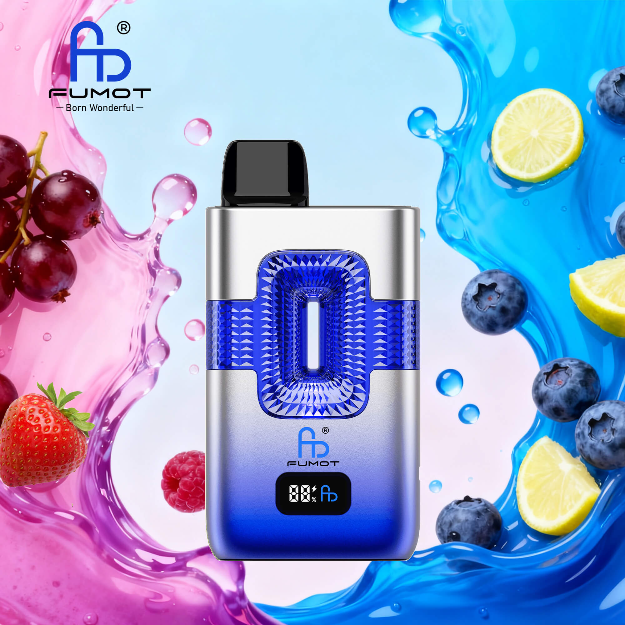 【New Arrive】Fumot RANDM ECO 2in1 50000 50K Puffs Double Flavors Smart Display Original Rechargeable Disposable Vape