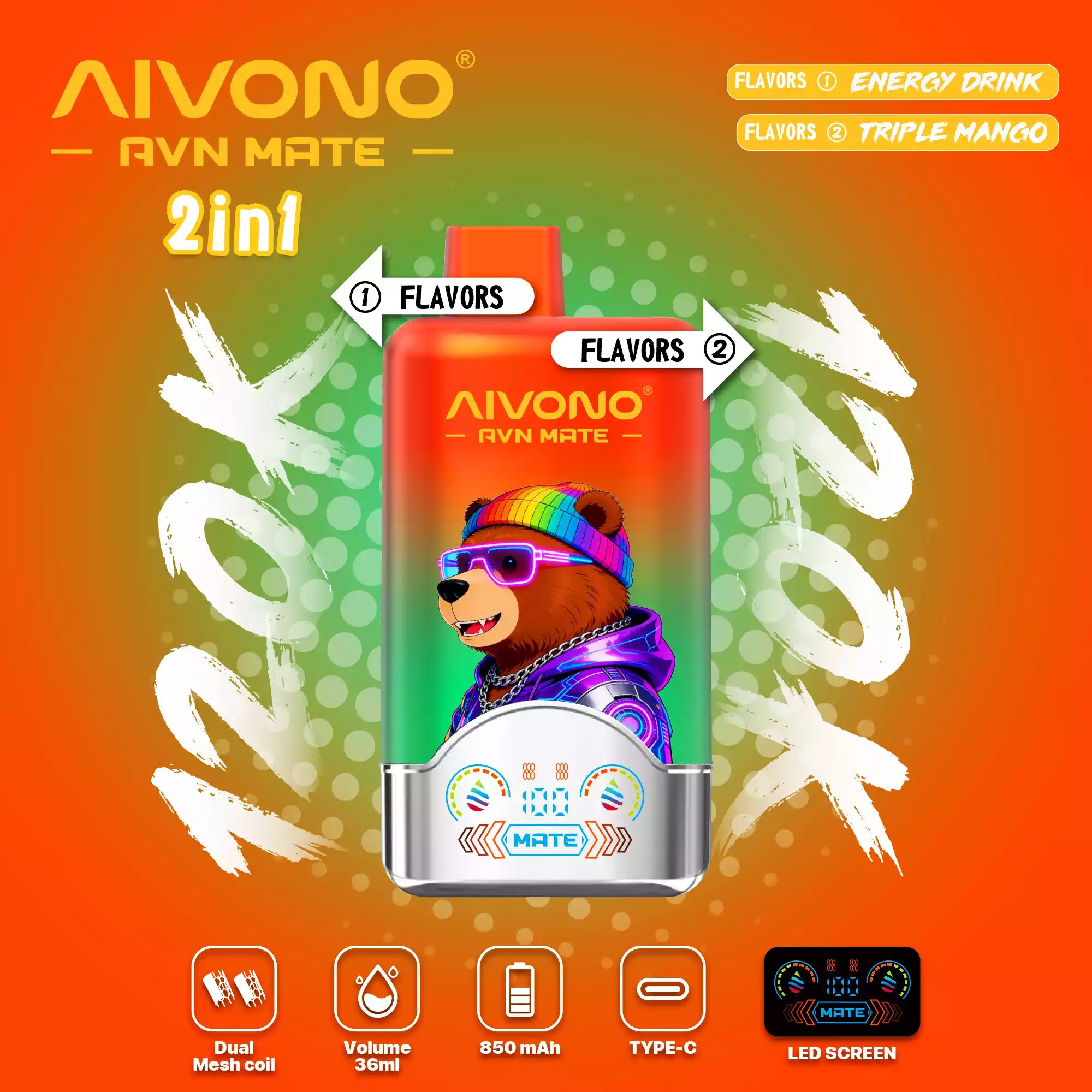AIVONO AVN MATE 120K 120000 Puffs Disposable Vape 2 In 1