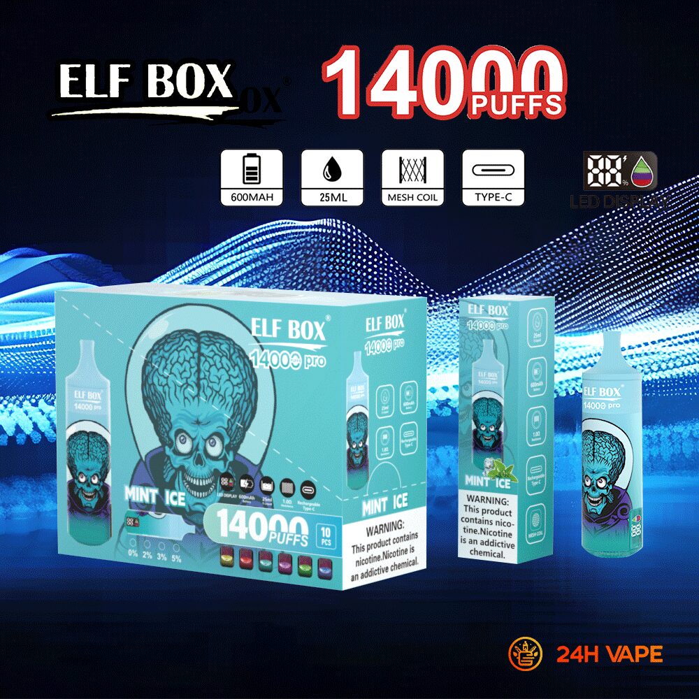ELF BOX RGB 14000 Pro Original LED Display Edition 14000 Puffs Disposable Vape Pen(Box of 10)