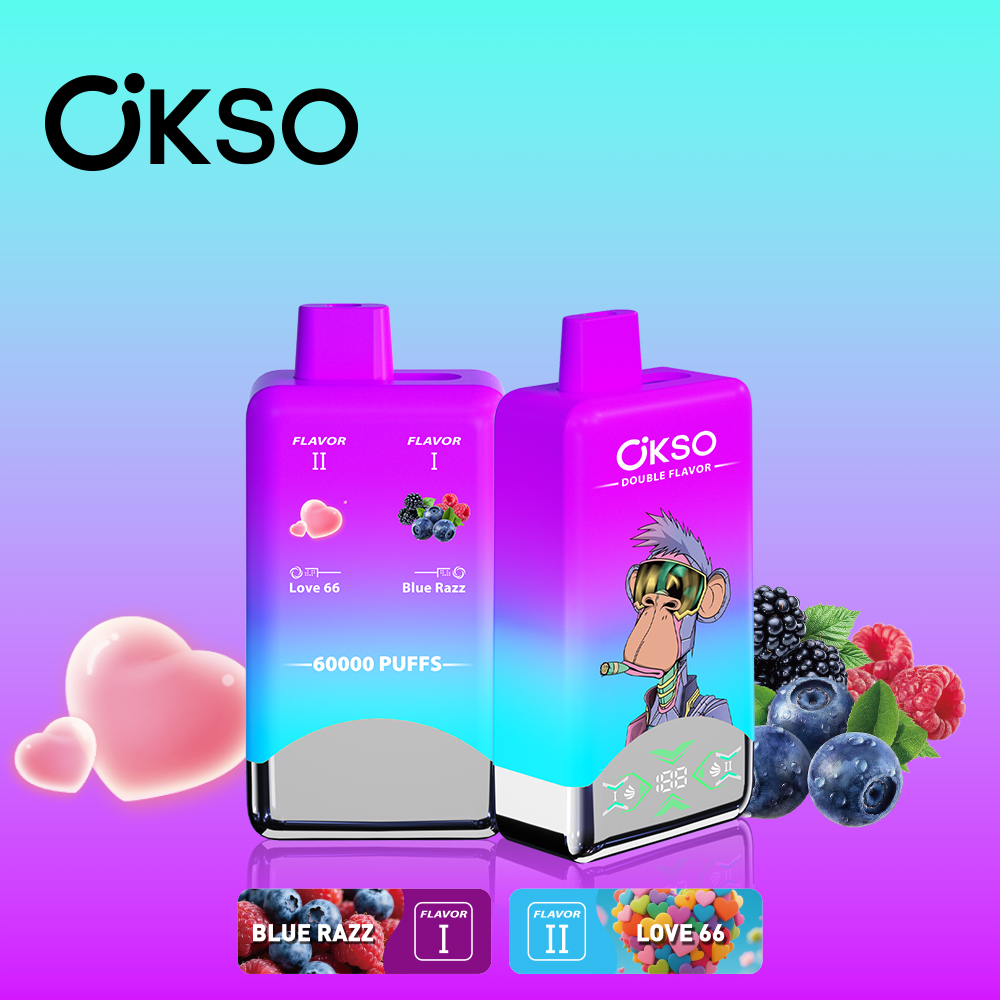 OKSO Double Flavor 60000 60K Puffs Double Taste LED Display Disposable Vape(Box of 10)