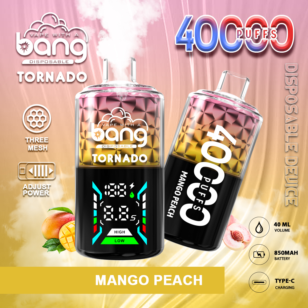 🔥【Hot Sale】Bang Tornado 40000 40K Puffs Large Smoke LED Display Disposable Vape