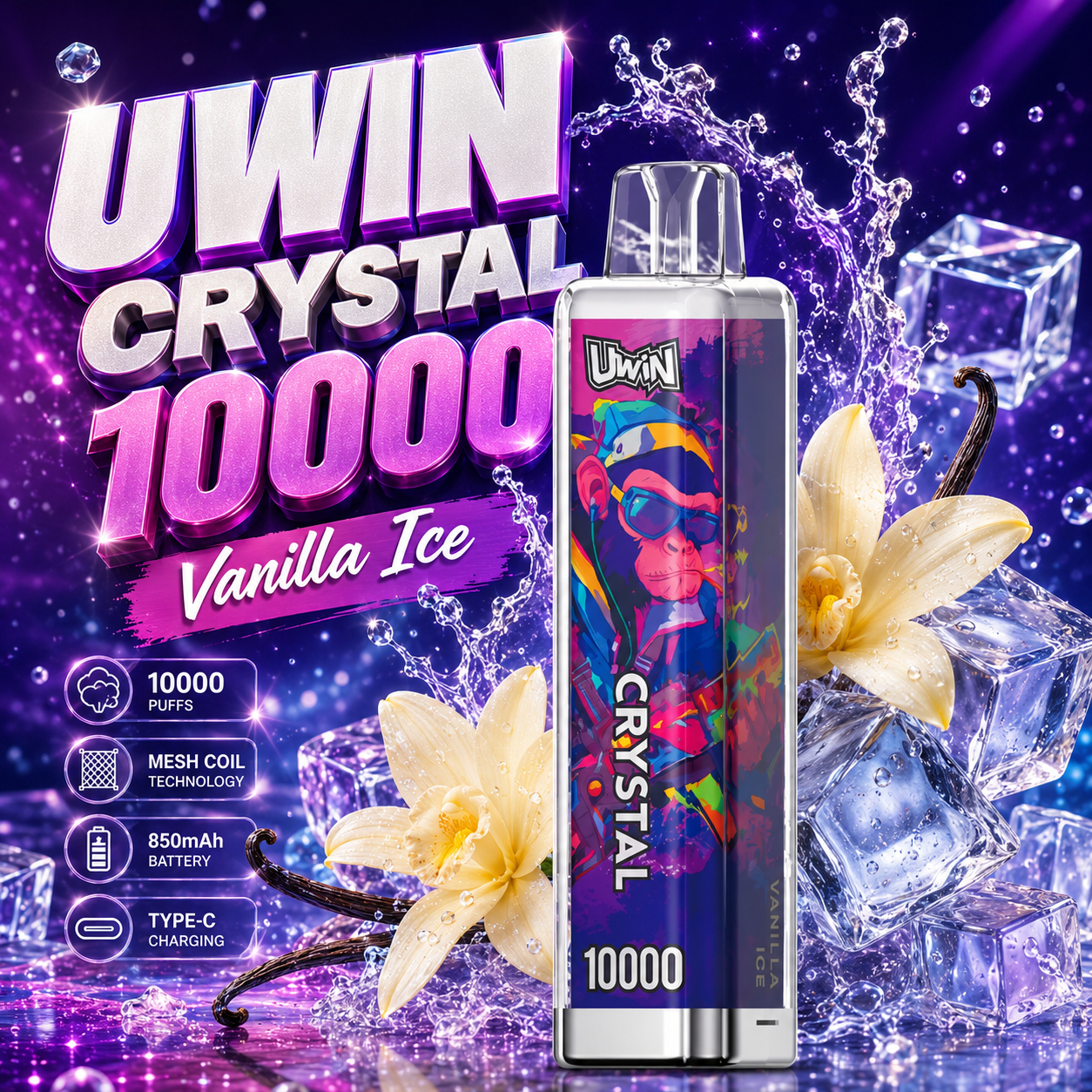 Uwin Crystal 10000 10K Puffs Disposable Vape Original Edition