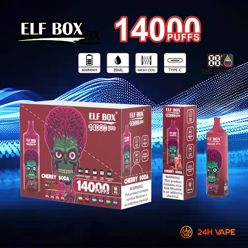 ELF BOX RGB 14000 Pro Original LED Display Edition 14000 Puffs Disposable Vape Pen(Box of 10)