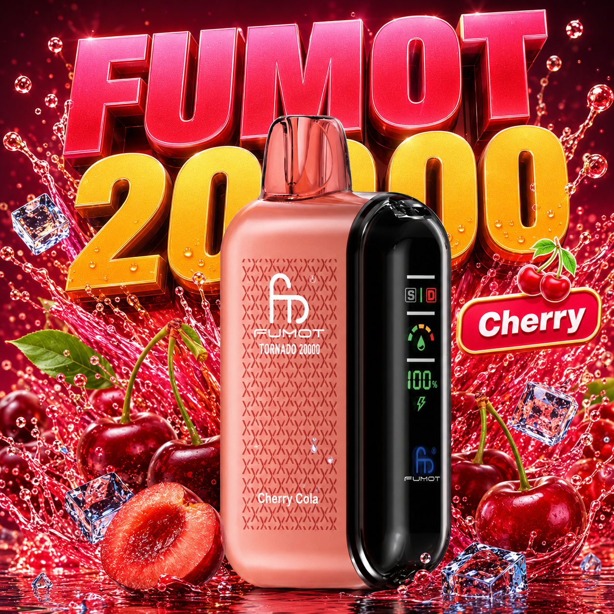 Fumot Tornado 20000 20K Puffs Vape Dual Mesh LED Display Disposable Vape