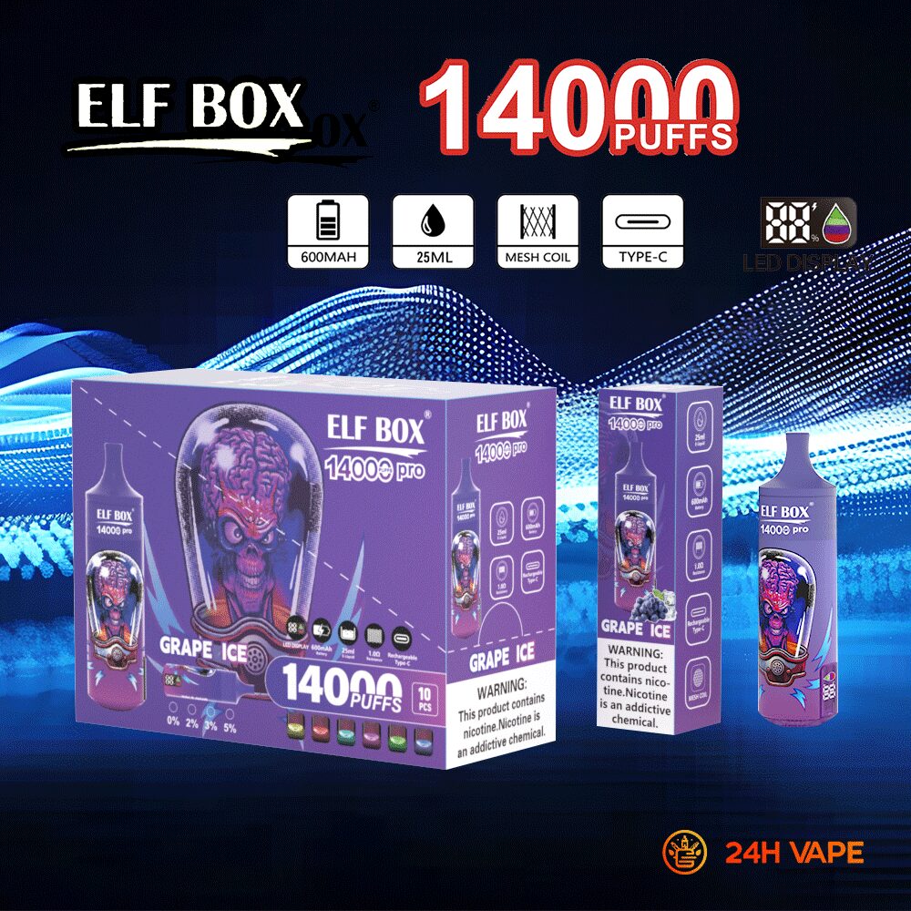 ELF BOX RGB 14000 Pro Original LED Display Edition 14000 Puffs Disposable Vape Pen(Box of 10)