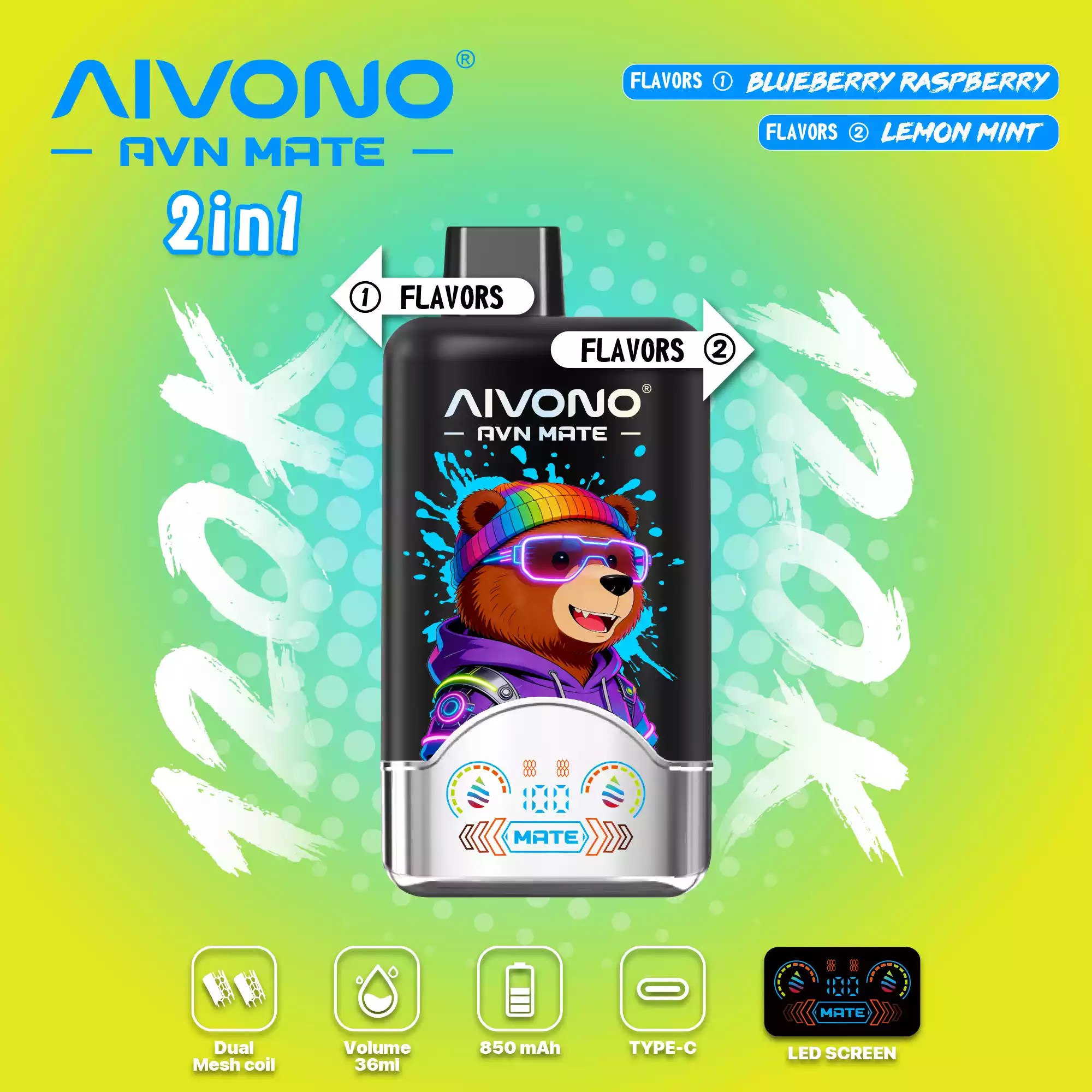 AIVONO AVN MATE 120K 120000 Puffs Disposable Vape 2 In 1