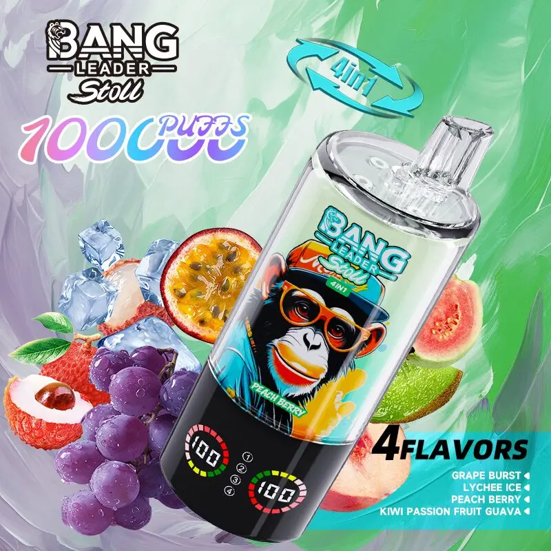 【New Arrive】Bang Leader Stoll 100K 100000 Puffs 4 in 1 Flavors & Quad Mesh Coil LED Display Disposable Vape