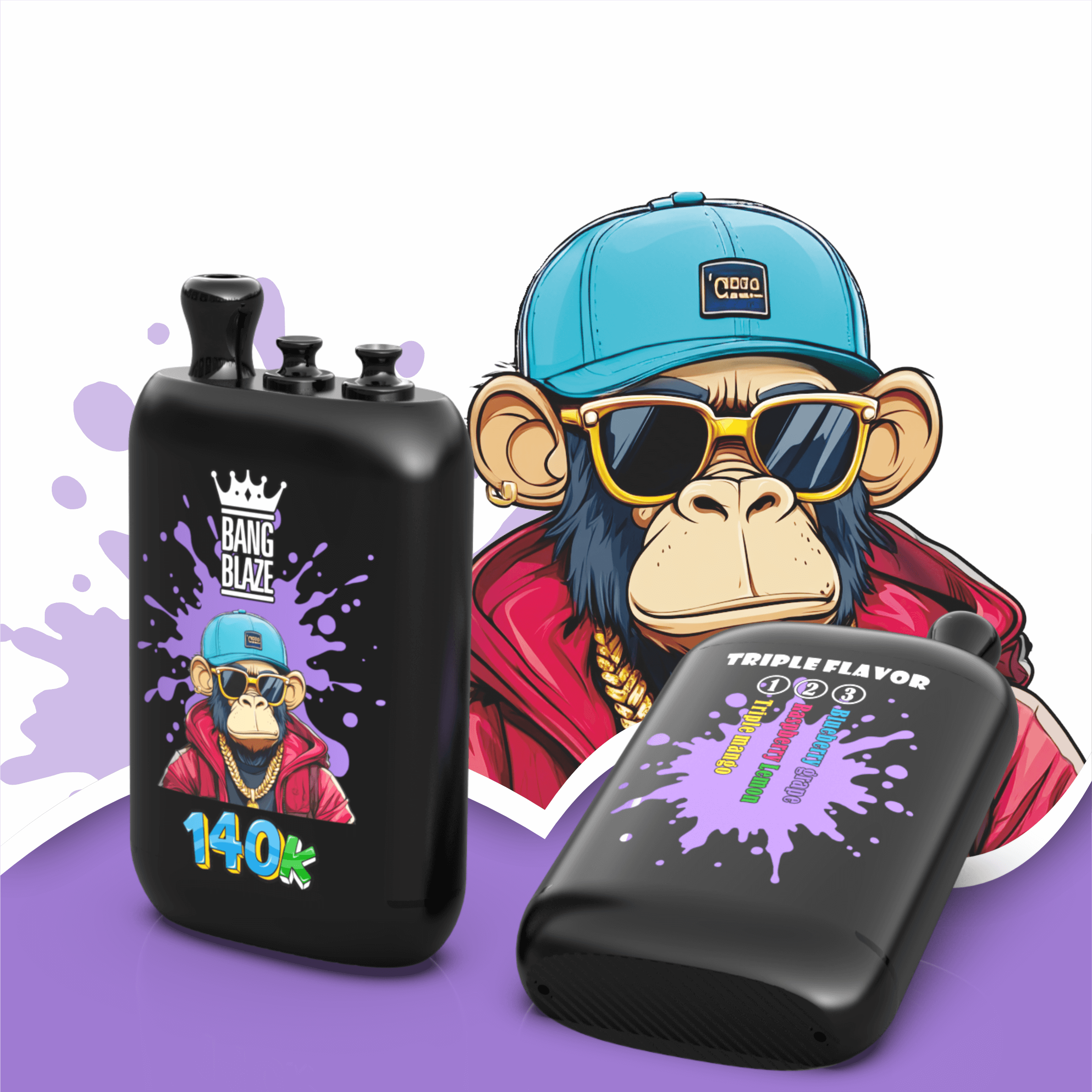 【New Arrive】Bang Blaze 140000 140K Puffs 3 in 1 Flavors Original Rechargeable Disposable Vape