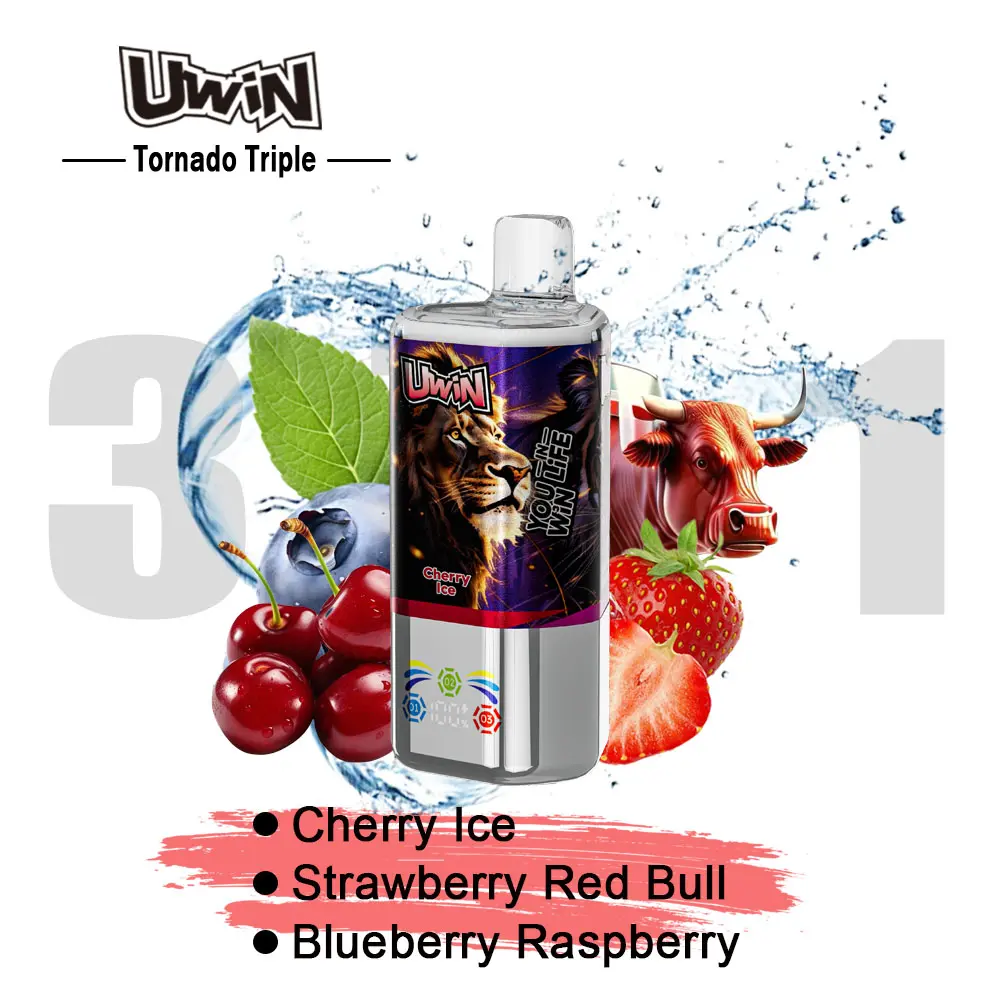 【New Arrive】Uwin Tornado Triple 60000 60K Puffs 3 in 1 Flavors Original Rechargeable LED Display Disposable Vape