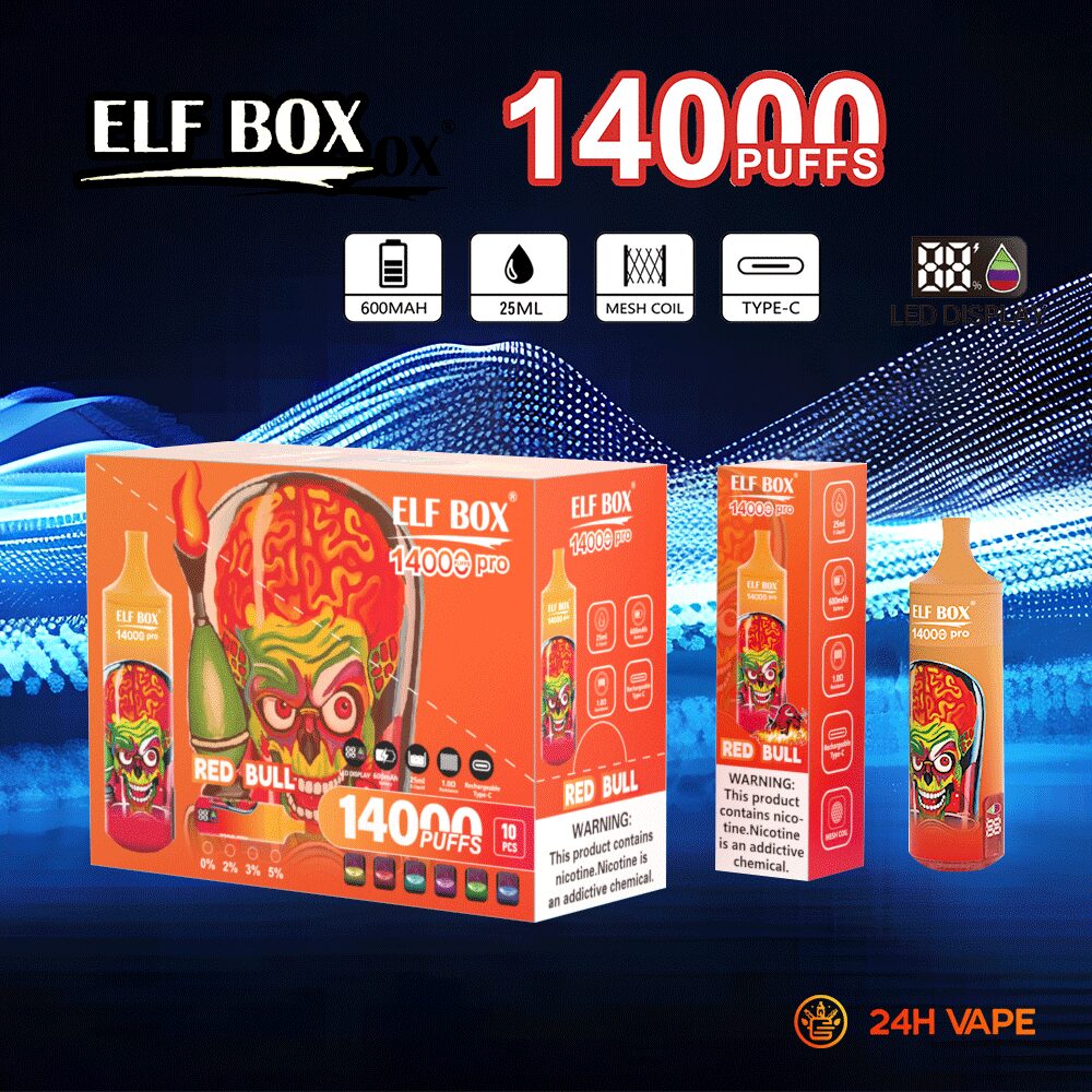 ELF BOX RGB 14000 Pro Original LED Display Edition 14000 Puffs Disposable Vape Pen(Box of 10)