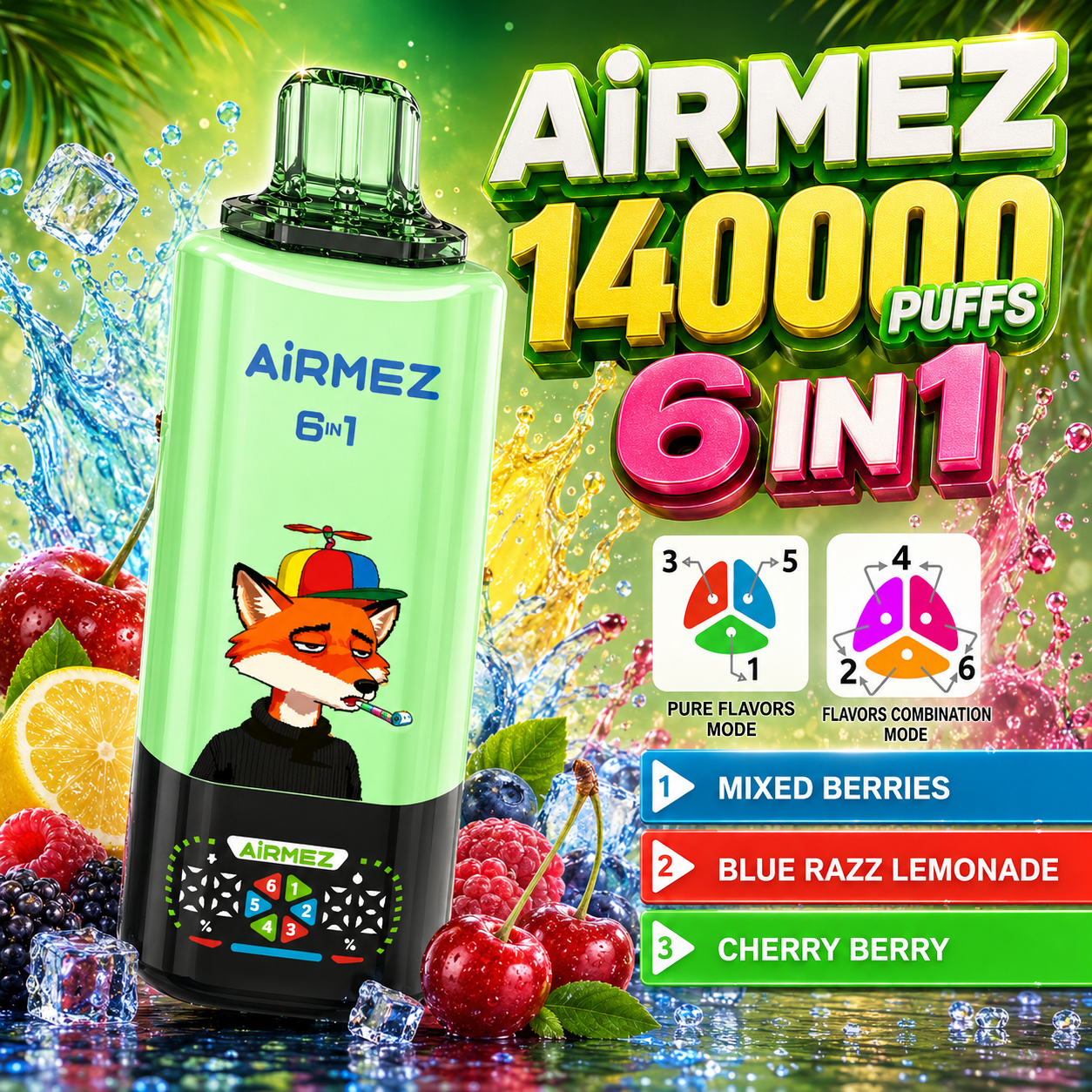 Airmez 140000 Puffs 6in1 Disposable Vape