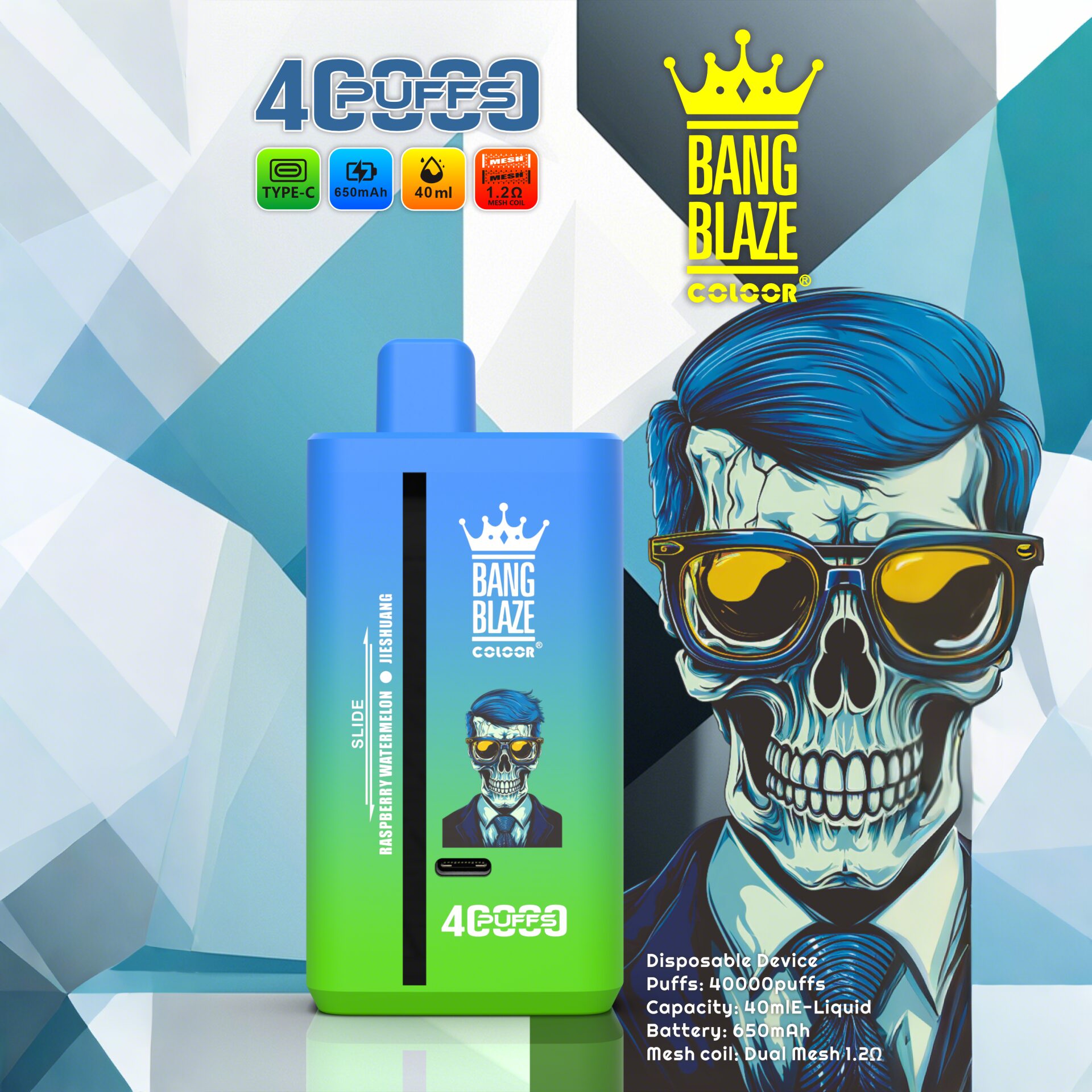 c Puffs 2% 3% 5% Nicotine Double Taste Disposable Vape