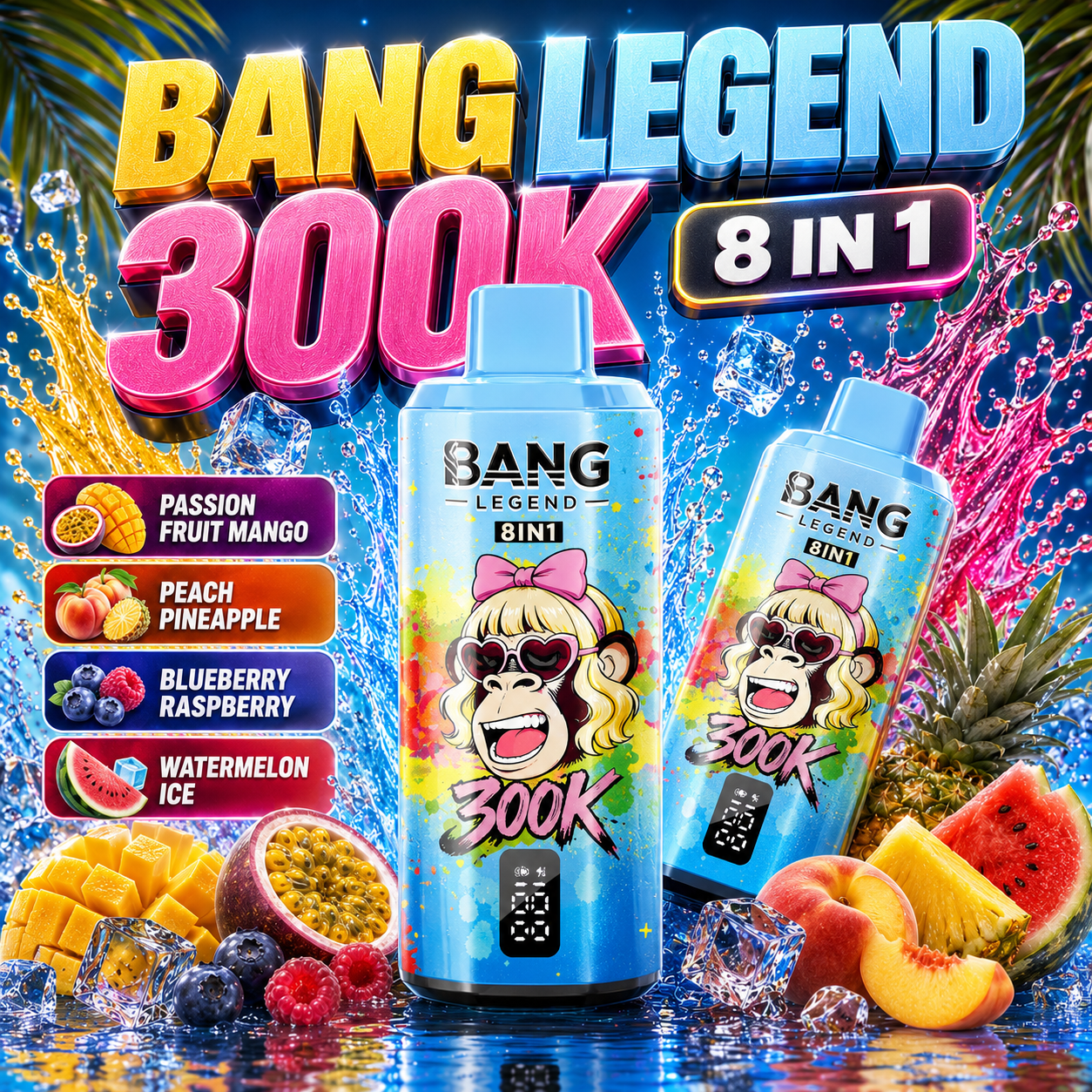 Bang Legend Geek 300K Disposable Vape – 8-in-1 Flavor Chamber
