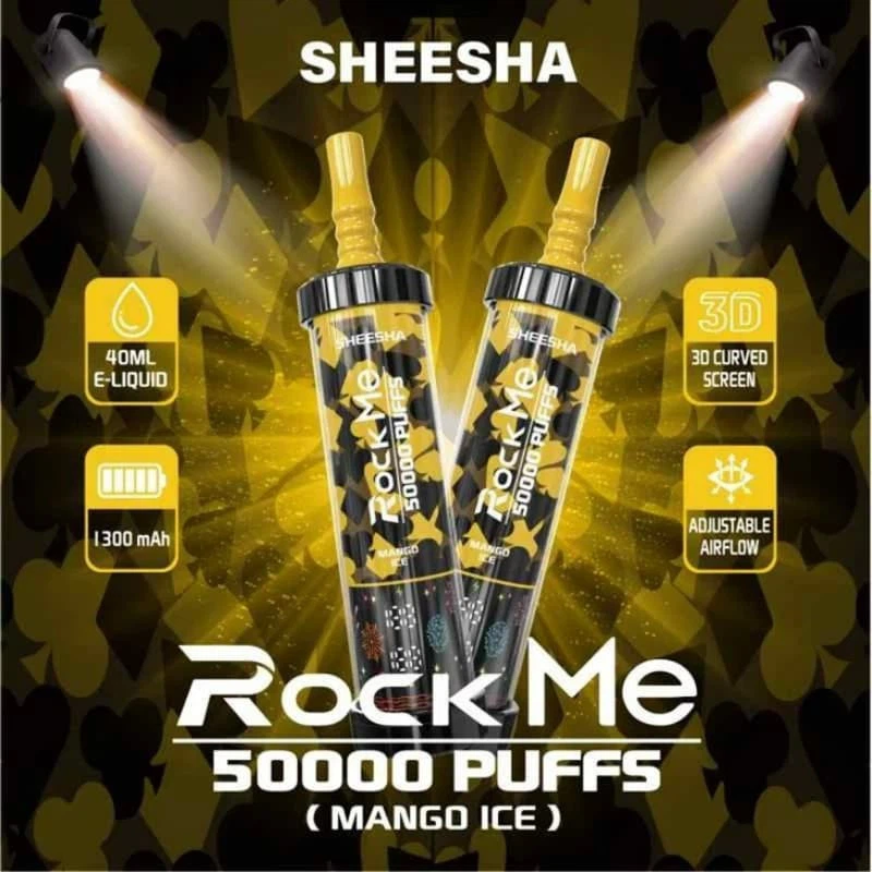 【New Arrive】ROCKME SHEESHA 50K Puffs Latest Original LCD Display Disposable Vape Pen