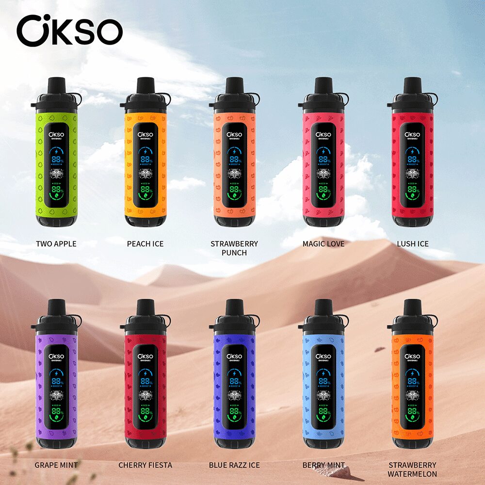 OKSO ShiSha Max 40000 40K Puffs Newest LED Display Leather Disposable Vape Pen(Box of 10)