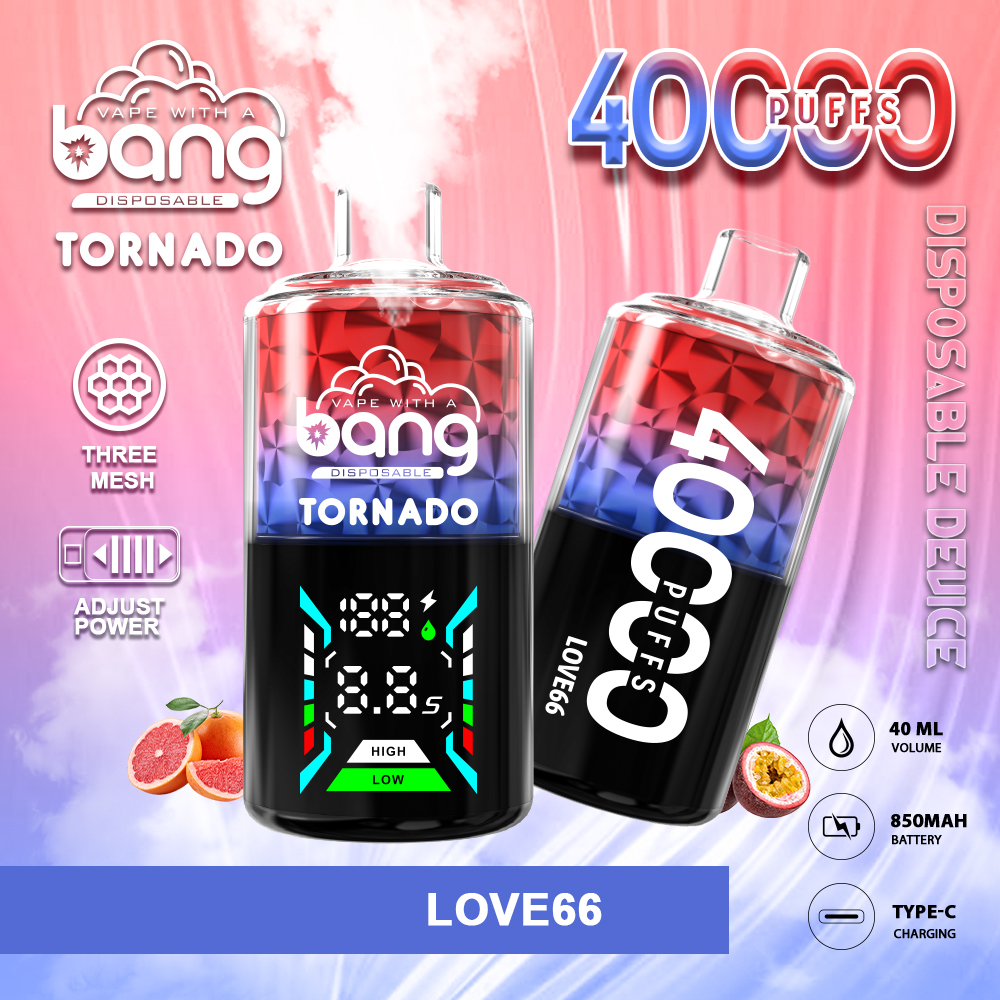 🔥【Hot Sale】Bang Tornado 40000 40K Puffs Large Smoke LED Display Disposable Vape