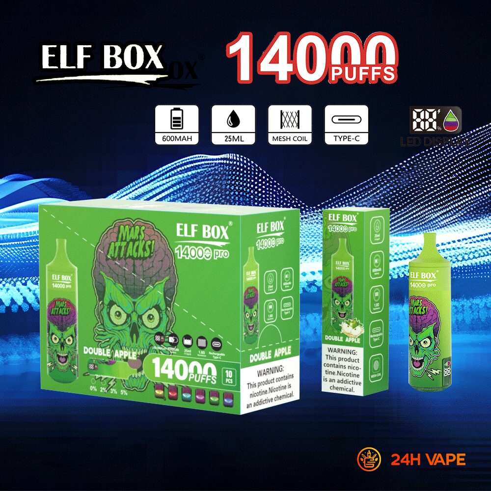 ELF BOX RGB 14000 Pro Original LED Display Edition 14000 Puffs Disposable Vape Pen(Box of 10)
