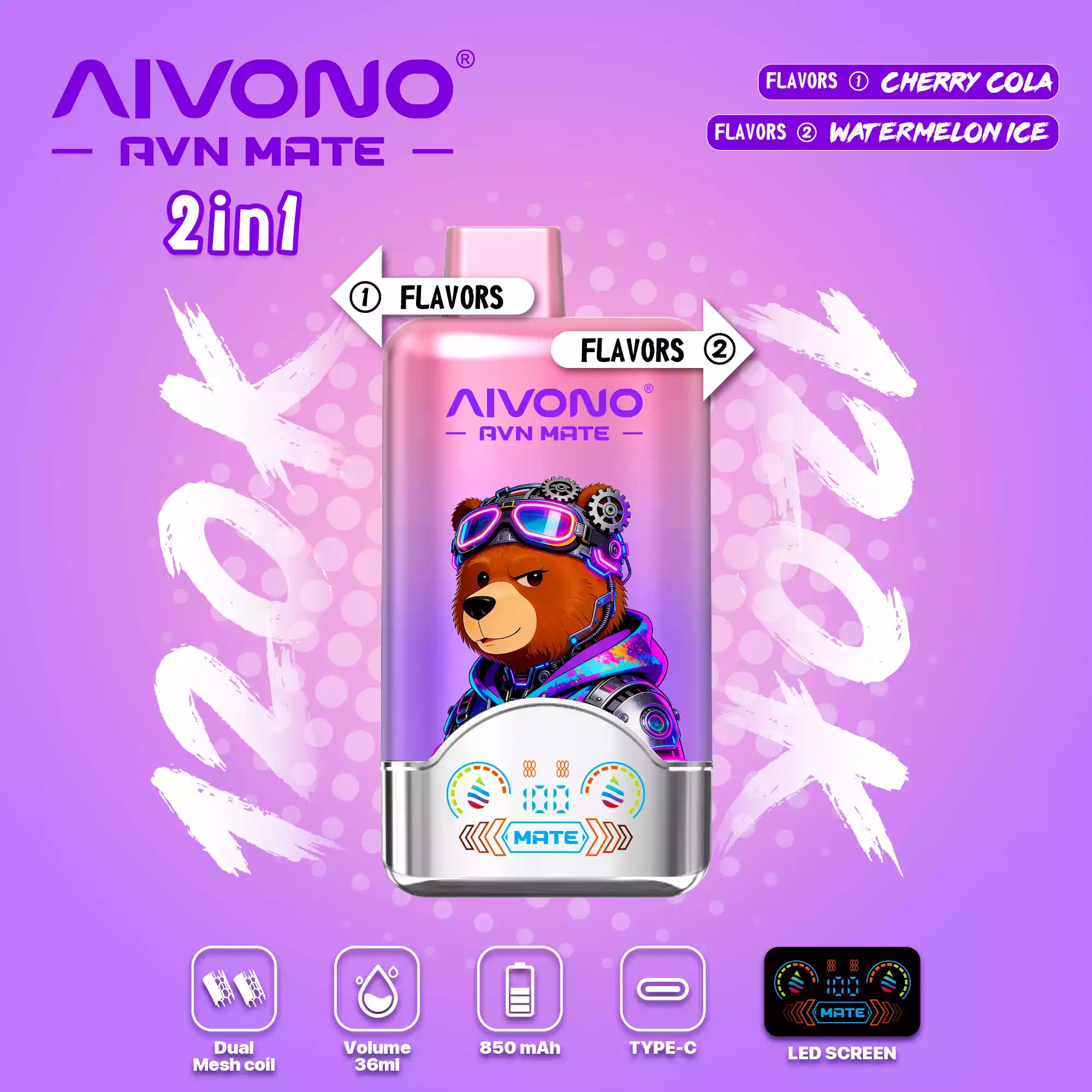 AIVONO AVN MATE 120K 120000 Puffs Disposable Vape 2 In 1