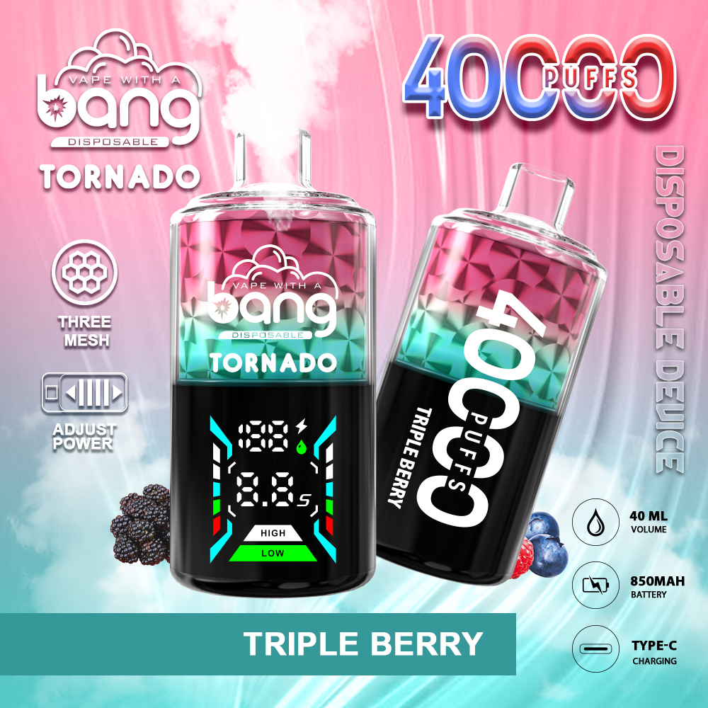🔥【Hot Sale】Bang Tornado 40000 40K Puffs Large Smoke LED Display Disposable Vape