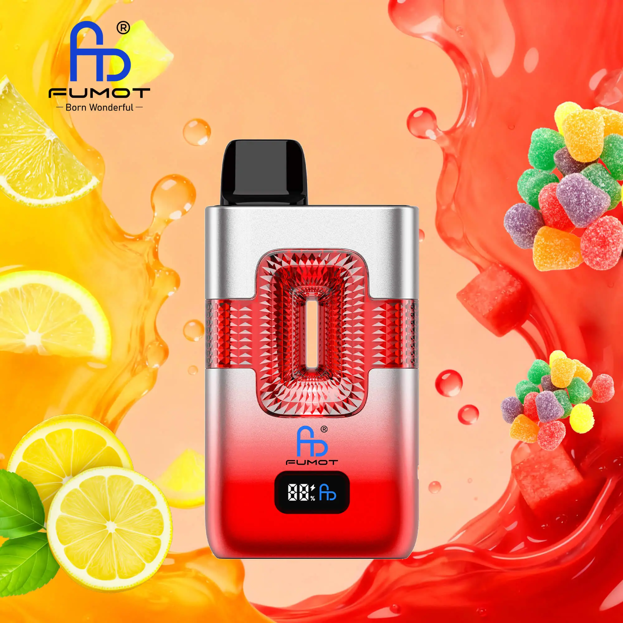 【New Arrive】Fumot RANDM ECO 2in1 50000 50K Puffs Double Flavors Smart Display Original Rechargeable Disposable Vape