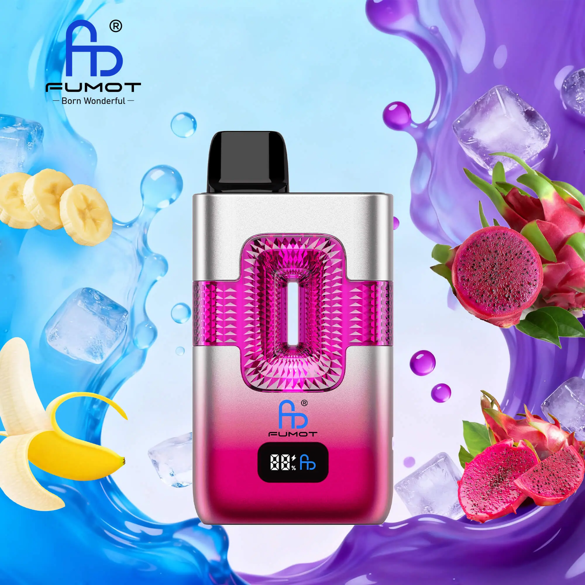 【New Arrive】Fumot RANDM ECO 2in1 50000 50K Puffs Double Flavors Smart Display Original Rechargeable Disposable Vape