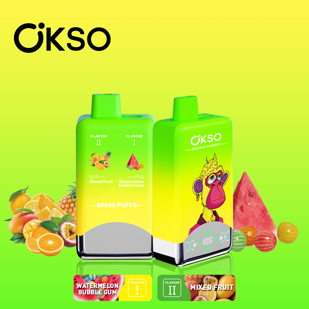 OKSO Double Flavor 60000 60K Puffs Double Taste LED Display Disposable Vape(Box of 10)
