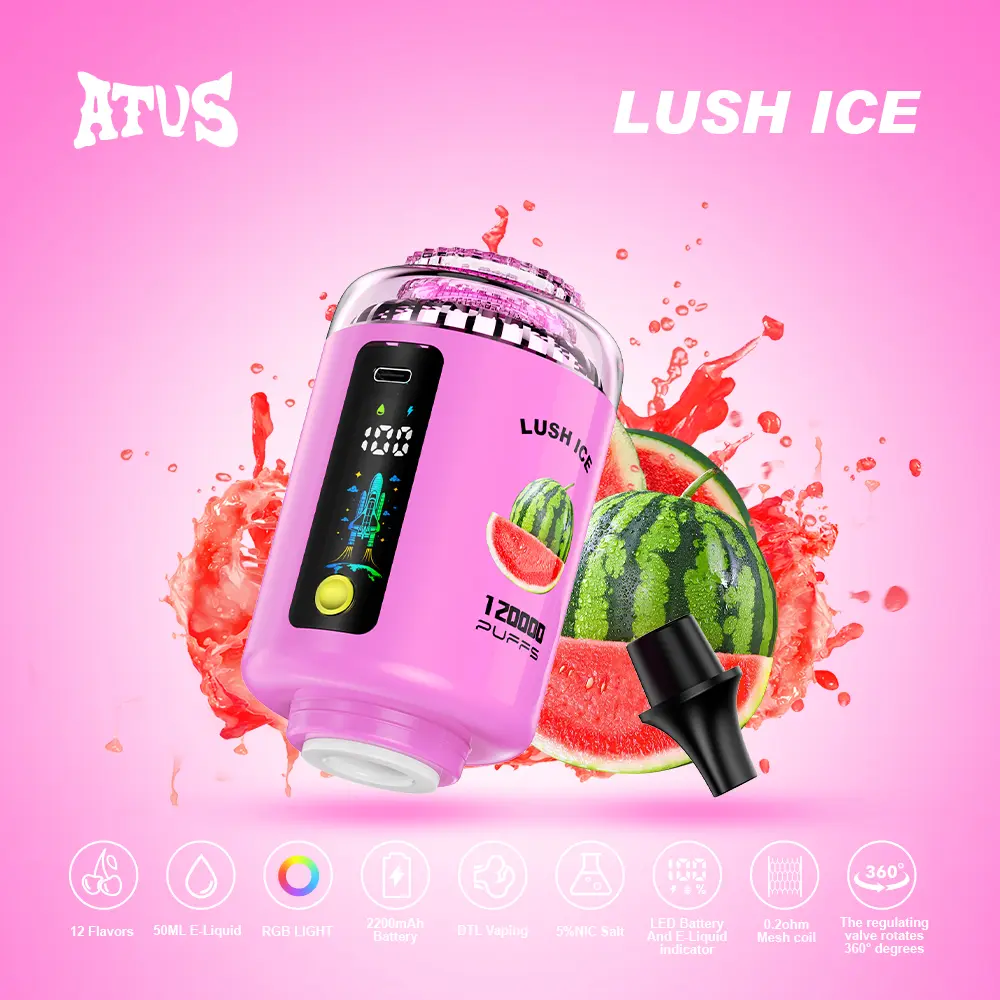 ATVS 120000 120K Puffs Hookah Head LED Display DTL Disposable Vape